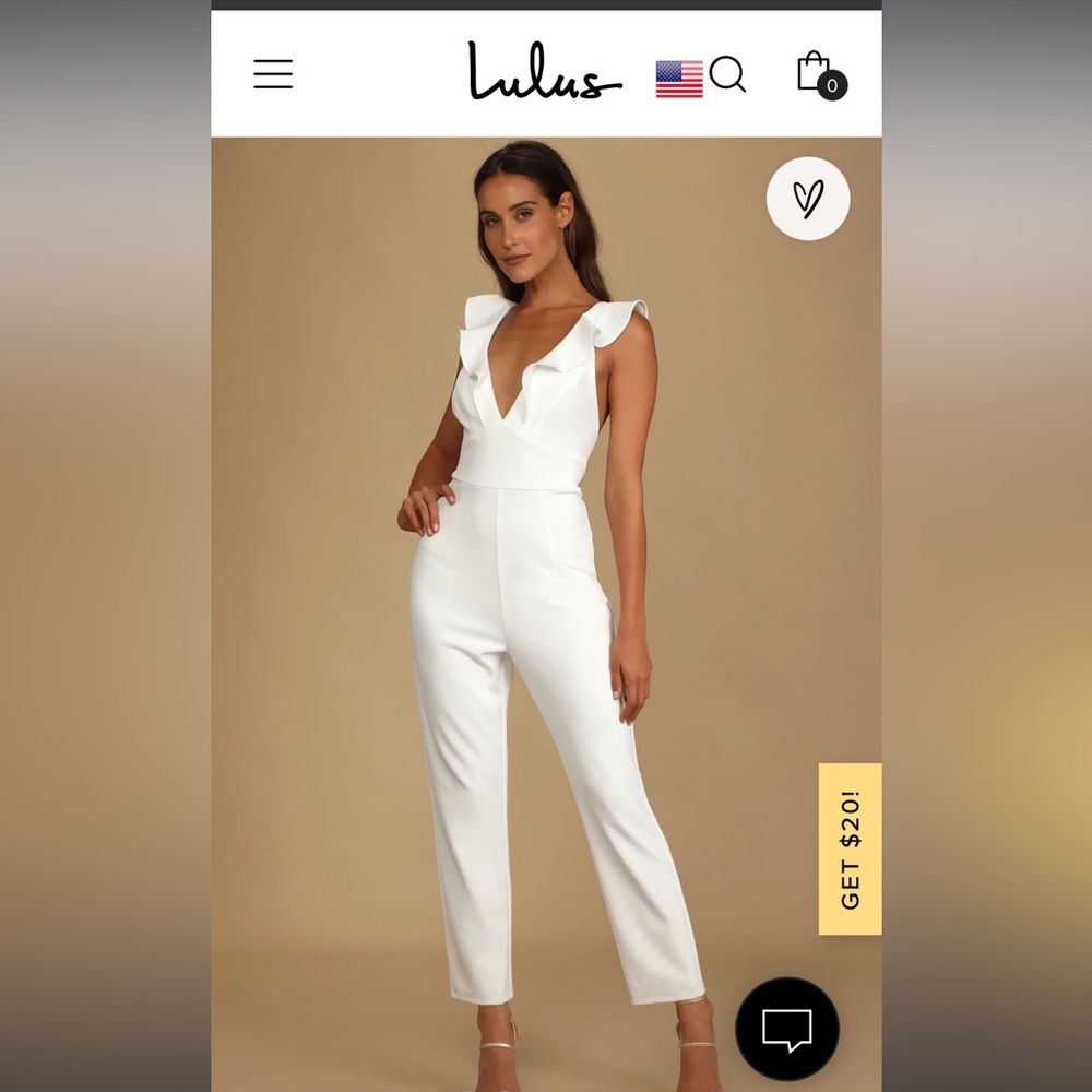 Lulus White Ruffle Jumpsuit
